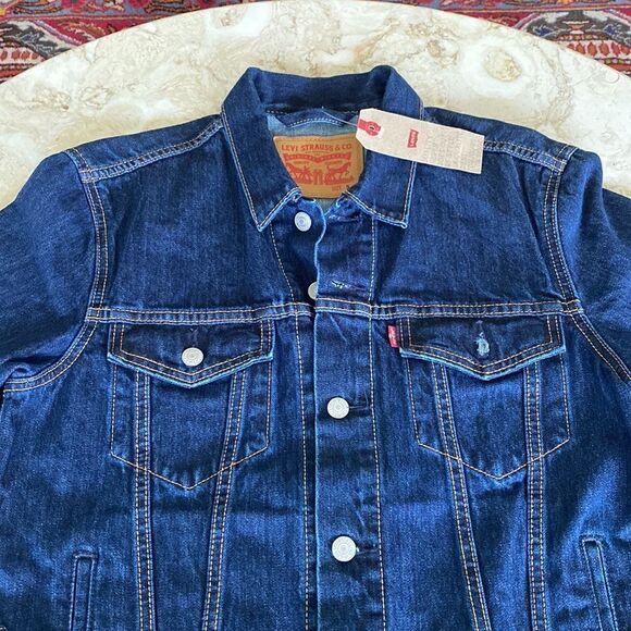 NWT Levi’s  Trucker Red Tab Jean Jacket Dark Denim - Picture 4 of 14